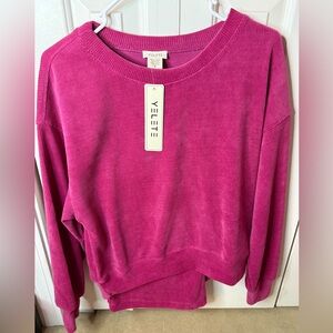 NWT Yelete Ribbed Long Sleeve Top and Flared Pant Set - size small